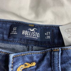 Low rise dark ripped jeans